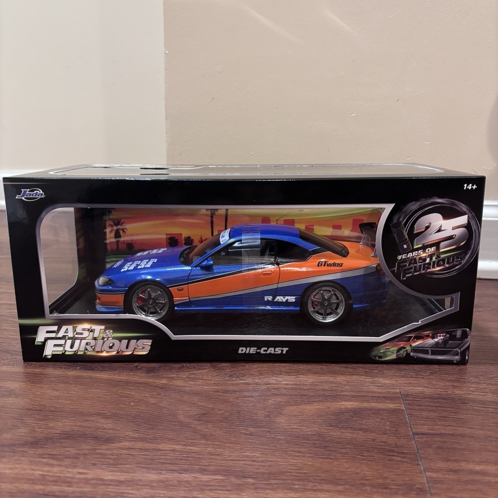 Jada Fast & Furious 1:18 Nissan Silvia Tokyo drift Diecast Blue/Orange New